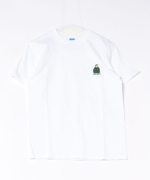 SIERRA DESIGNS(シェラデザイン)の「FINEBOYS掲載モデル★Good On × SIERRA DESIGNS 別注 ワンポイント刺繍 マウンテンパーカーロゴTシャツ(Tシャツ/カットソー・レディース・ホワイト×グリーン/ホワイト系1・LARGE/X-LARGE/SMALL/MEDIUM)」の5枚目の写真