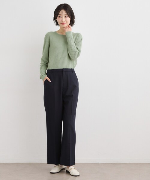 LAURA ASHLEY(ローラアシュレイ)の「【洗える/透かし編み】スカラッププルオーバーニット(ニット/セーター・レディース・オフホワイト/ライトグレー系9/ネイビー・38/40)」の10枚目の写真