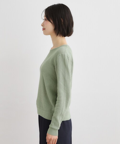 LAURA ASHLEY(ローラアシュレイ)の「【洗える/透かし編み】スカラッププルオーバーニット(ニット/セーター・レディース・オフホワイト/ライトグレー系9/ネイビー・38/40)」の17枚目の写真