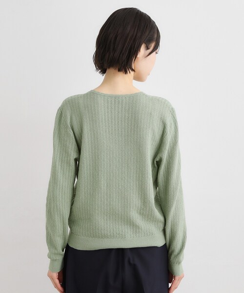 LAURA ASHLEY(ローラアシュレイ)の「【洗える/透かし編み】スカラッププルオーバーニット(ニット/セーター・レディース・オフホワイト/ライトグレー系9/ネイビー・38/40)」の18枚目の写真