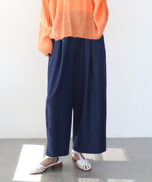 Jines（ジネス）の「ウエストリブソフトコクーンパンツ（その他パンツ・レディース・ネイビー/イエロー/ホワイト・38）」の2枚目の写真