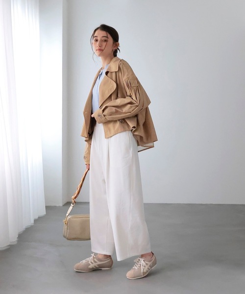 Jines（ジネス）の「ウエストリブソフトコクーンパンツ（その他パンツ・レディース・ネイビー/イエロー/ホワイト・38）」の5枚目の写真