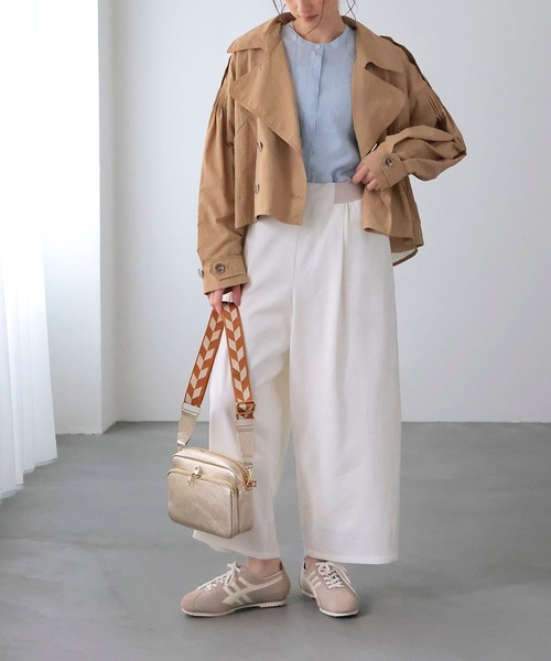 Jines（ジネス）の「ウエストリブソフトコクーンパンツ（その他パンツ・レディース・ネイビー/イエロー/ホワイト・38）」の6枚目の写真