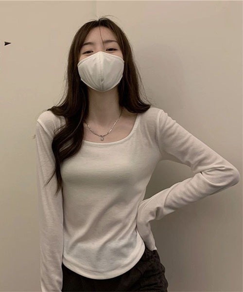gossip！ロサンゼルス（ゴシップロサンゼルス）の「ロングスリーブプレーンＴシャツ（Tシャツ/カットソー・レディース・チャコールグレー/ホワイト/ブラック・S）」の10枚目の写真