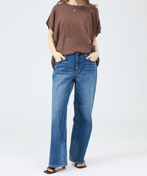 Healthy denim（ヘルシーデニム）の「【Healthy DENIM】Pink peppr ストレートデニムパンツ　ミッドライズ（デニムパンツ・レディース・ネイビー・32/34/36/38）」の2枚目の写真