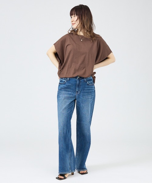 Healthy denim（ヘルシーデニム）の「【Healthy DENIM】Pink peppr ストレートデニムパンツ　ミッドライズ（デニムパンツ・レディース・ネイビー・32/34/36/38）」の3枚目の写真