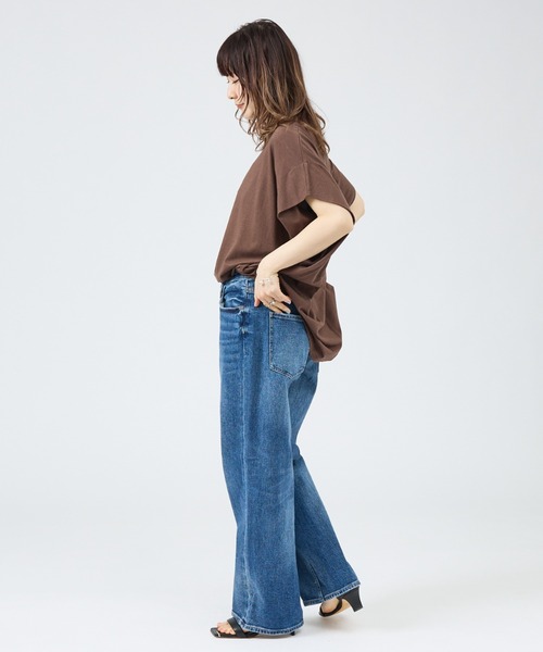 Healthy denim（ヘルシーデニム）の「【Healthy DENIM】Pink peppr ストレートデニムパンツ　ミッドライズ（デニムパンツ・レディース・ネイビー・32/34/36/38）」の4枚目の写真