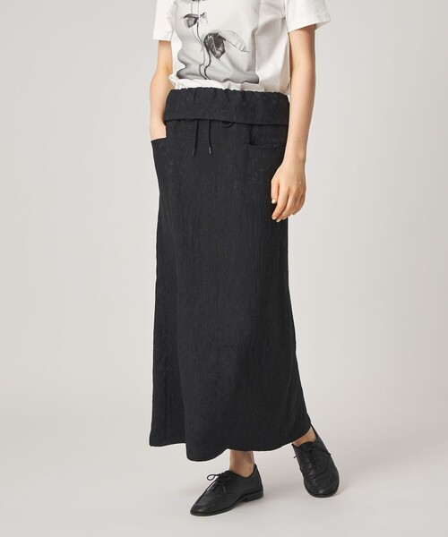 Steven Alan（スティーブンアラン）の「＜Steven Alan＞フラワー ジャガード ロング スカート（スカート・レディース・ブラック/ライトブルー・L/M/S）」の2枚目の写真