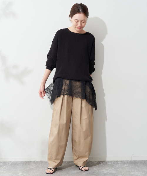 SLOBE IENA(スローブイエナ)の「《追加5》レースコンビカットソー(Tシャツ/カットソー・レディース・ブラック/ホワイト・FREE)」の21枚目の写真
