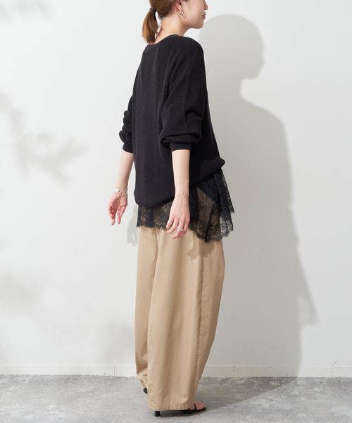 SLOBE IENA(スローブイエナ)の「《追加5》レースコンビカットソー(Tシャツ/カットソー・レディース・ブラック/ホワイト・FREE)」の22枚目の写真
