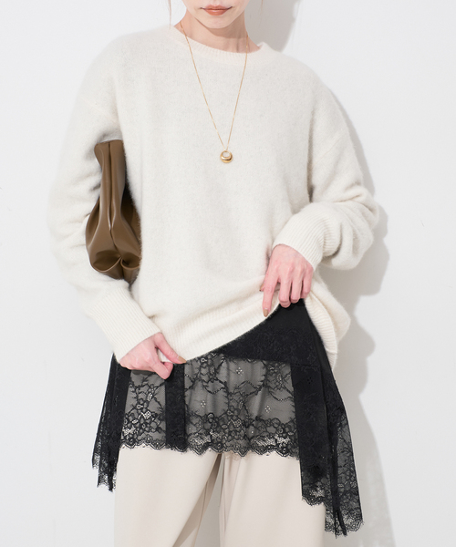 SLOBE IENA(スローブイエナ)の「《追加5》レースコンビカットソー(Tシャツ/カットソー・レディース・ブラック/ホワイト・FREE)」の11枚目の写真