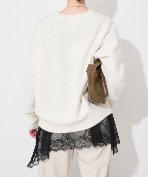 SLOBE IENA(スローブイエナ)の「《追加5》レースコンビカットソー(Tシャツ/カットソー・レディース・ブラック/ホワイト・FREE)」の13枚目の写真