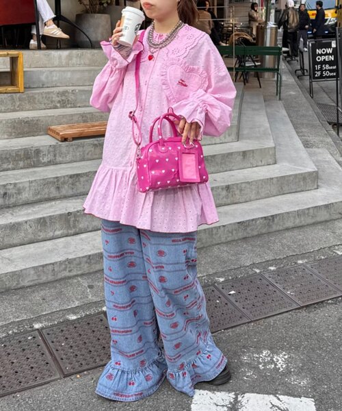 HELLO.SANFRANCISCO（ハローサンフランシスコ）の「【HELLO.SANFRANCISCO】フリルレースチュニックブラウス（シャツ/ブラウス・レディース・ピンク/ホワイト/サックスブルー・ONE SIZE）」の15枚目の写真