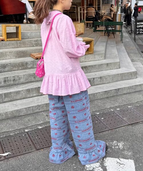 HELLO.SANFRANCISCO（ハローサンフランシスコ）の「【HELLO.SANFRANCISCO】フリルレースチュニックブラウス（シャツ/ブラウス・レディース・ピンク/ホワイト/サックスブルー・ONE SIZE）」の16枚目の写真