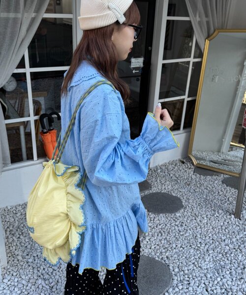 HELLO.SANFRANCISCO（ハローサンフランシスコ）の「【HELLO.SANFRANCISCO】フリルレースチュニックブラウス（シャツ/ブラウス・レディース・ピンク/ホワイト/サックスブルー・ONE SIZE）」の20枚目の写真