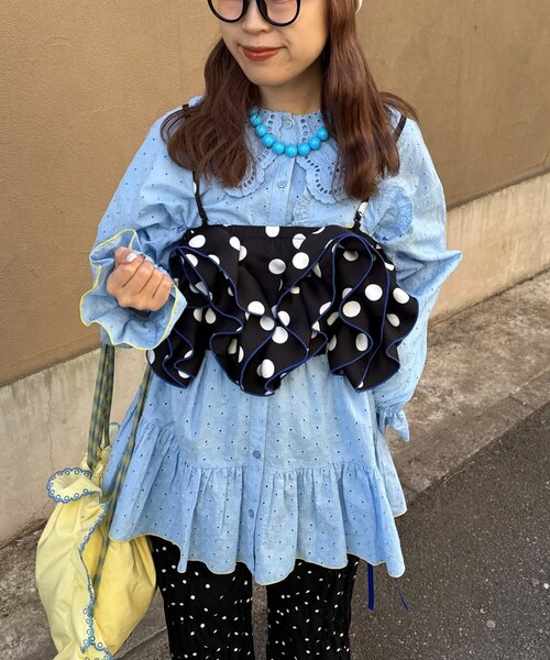 HELLO.SANFRANCISCO（ハローサンフランシスコ）の「【HELLO.SANFRANCISCO】フリルレースチュニックブラウス（シャツ/ブラウス・レディース・ピンク/ホワイト/サックスブルー・ONE SIZE）」の22枚目の写真