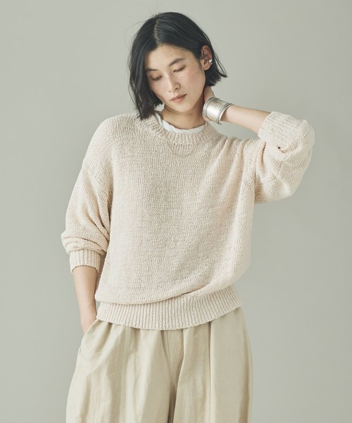 Curensology（カレンソロジー）の「Curensology(カレンソロジー)/ルーズニットプルオーバー（ニット/セーター・レディース・ベージュ/ホワイト/ブラック・FREE）」の2枚目の写真