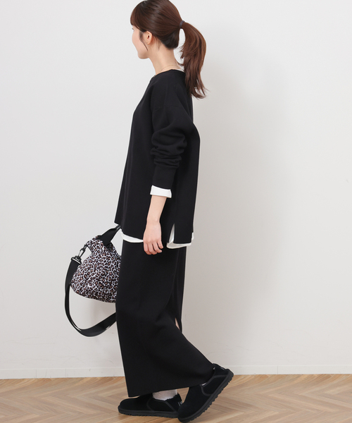 JOURNAL STANDARD relume（ジャーナルスタンダード　レリューム）の「《WEB限定追加2》ウォッシャブルミラノリブプルオーバー（ニット/セーター・レディース・ブラック・FREE）」の3枚目の写真