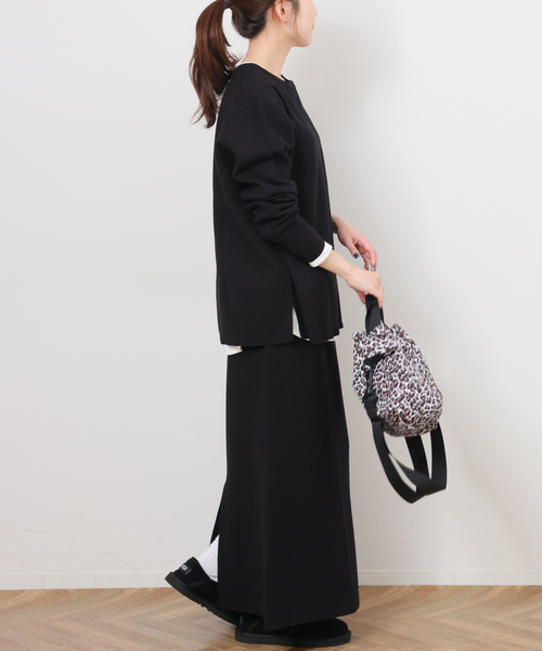 JOURNAL STANDARD relume（ジャーナルスタンダード　レリューム）の「《WEB限定追加2》ウォッシャブルミラノリブプルオーバー（ニット/セーター・レディース・ブラック・FREE）」の4枚目の写真