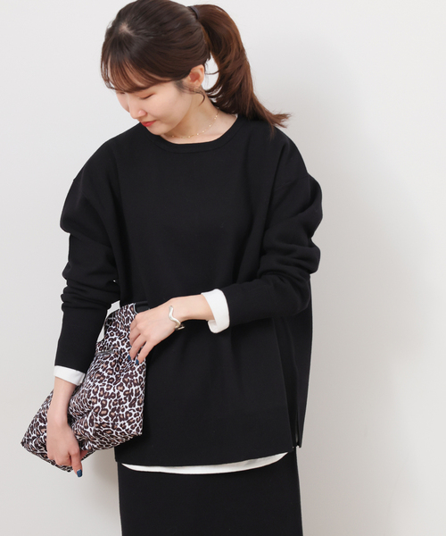 JOURNAL STANDARD relume（ジャーナルスタンダード　レリューム）の「《WEB限定追加2》ウォッシャブルミラノリブプルオーバー（ニット/セーター・レディース・ブラック・FREE）」の6枚目の写真