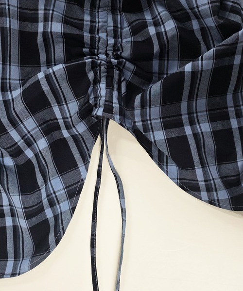 SeeSew(シーソー)の「【UNISEX】CHECK LINE OVER SHIRTS with BADGE/チェックラインオーバーシャツ缶バッジ付(シャツ/ブラウス・メンズ・ネイビー/ブラウン・M/L)」の6枚目の写真