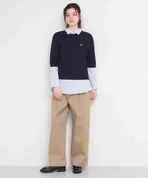 THE SHOP TK (ザ ショップ ティーケー )の「【POLO BCS 別注】5分袖ケーブルニット(ニット/セーター・レディース・ベビーピンク/ネイビー/ライトブルー・12/13)」の18枚目の写真