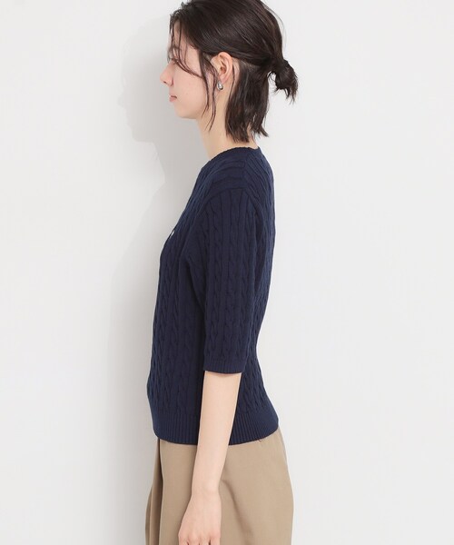 THE SHOP TK (ザ ショップ ティーケー )の「【POLO BCS 別注】5分袖ケーブルニット(ニット/セーター・レディース・ベビーピンク/ネイビー/ライトブルー・12/13)」の14枚目の写真