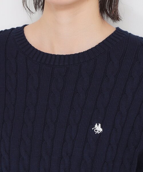 THE SHOP TK (ザ ショップ ティーケー )の「【POLO BCS 別注】5分袖ケーブルニット(ニット/セーター・レディース・ベビーピンク/ネイビー/ライトブルー・12/13)」の12枚目の写真