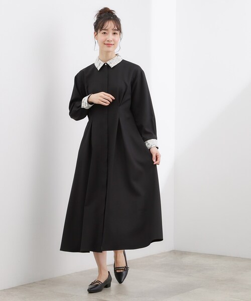 grove(グローブ)の「晴れの日にも映える、品よく華やかなシャツワンピース(ワンピース・レディース・ネイビー/グレー/ブラック・05/04/03/02/01)」の19枚目の写真