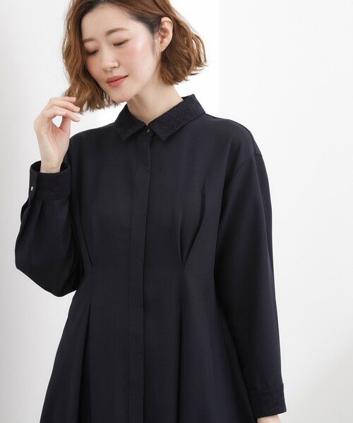 grove(グローブ)の「晴れの日にも映える、品よく華やかなシャツワンピース(ワンピース・レディース・ネイビー/グレー/ブラック・05/04/03/02/01)」の21枚目の写真