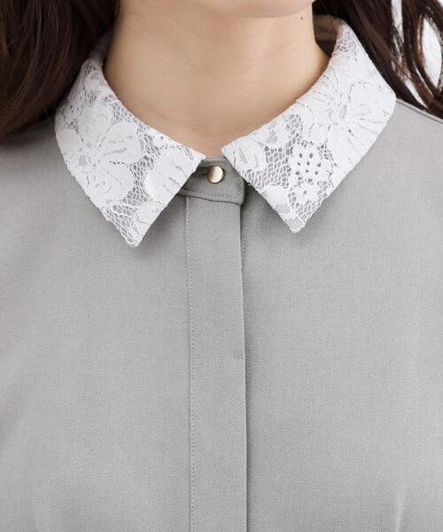 grove(グローブ)の「晴れの日にも映える、品よく華やかなシャツワンピース(ワンピース・レディース・ネイビー/グレー/ブラック・05/04/03/02/01)」の10枚目の写真