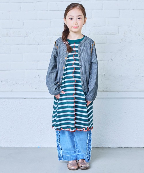MARKEY'S(マーキーズ)の「薄手リブメローカーディガン(カーディガン/ボレロ・キッズ・ブラック/ピンク/ミント/イエロー・90/80/110/100/130/140/120/150)」の8枚目の写真