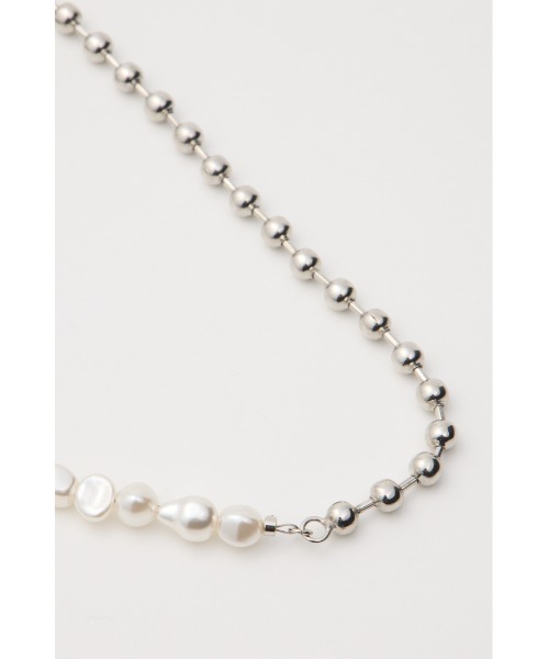 SLY（スライ）の「CHUNKY ROCK F/PEARL CHOKER チャンキーロックフェイクパールチョーカー（チョーカー・レディース・シルバー・FREE）」の3枚目の写真