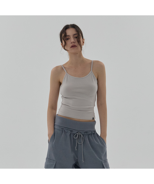 DEARSTALKER(ディアストーカー)の「D. BASIC COTTON BABY TANK TOP - 5 COLOR(Tシャツ/カットソー・レディース・ライトグレー/チャコール/ブラック/ベージュ/ホワイト・FREE)」の5枚目の写真