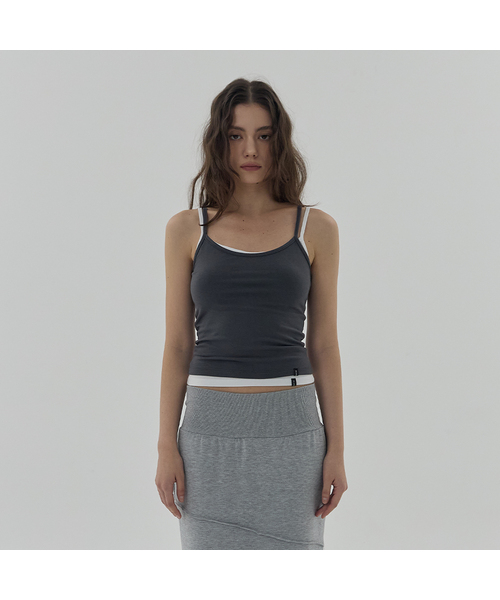 DEARSTALKER(ディアストーカー)の「D. BASIC COTTON BABY TANK TOP - 5 COLOR(Tシャツ/カットソー・レディース・ライトグレー/チャコール/ブラック/ベージュ/ホワイト・FREE)」の4枚目の写真