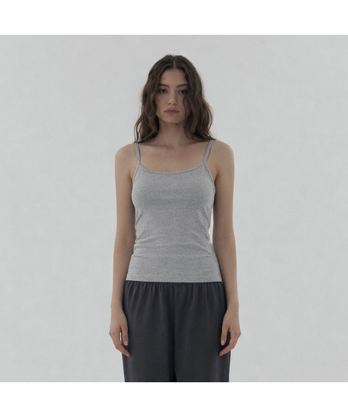 DEARSTALKER(ディアストーカー)の「D. BASIC COTTON BABY TANK TOP - 5 COLOR(Tシャツ/カットソー・レディース・ライトグレー/チャコール/ブラック/ベージュ/ホワイト・FREE)」の3枚目の写真