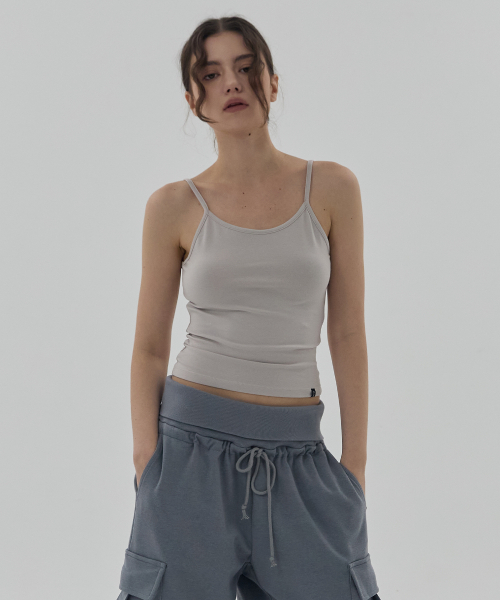 DEARSTALKER(ディアストーカー)の「D. BASIC COTTON BABY TANK TOP - 5 COLOR(Tシャツ/カットソー・レディース・ライトグレー/チャコール/ブラック/ベージュ/ホワイト・FREE)」の9枚目の写真