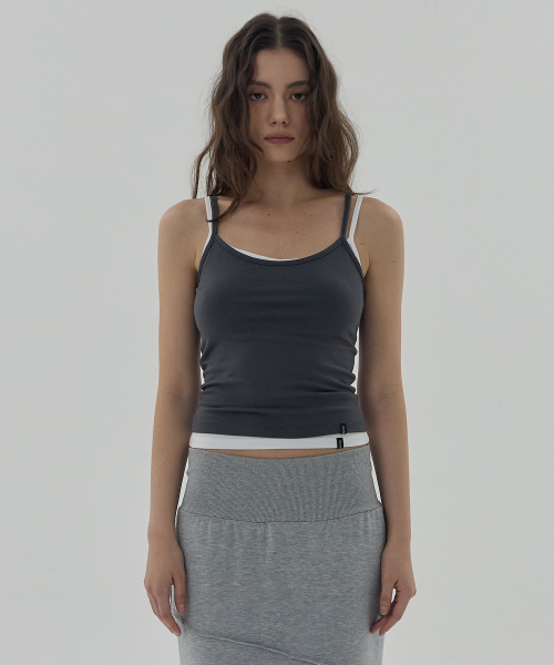 DEARSTALKER(ディアストーカー)の「D. BASIC COTTON BABY TANK TOP - 5 COLOR(Tシャツ/カットソー・レディース・ライトグレー/チャコール/ブラック/ベージュ/ホワイト・FREE)」の6枚目の写真