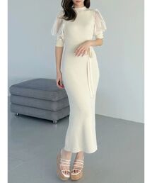 MERCURYDUO | 異素材スリーブリブマーメイドワンピース(ワンピース)