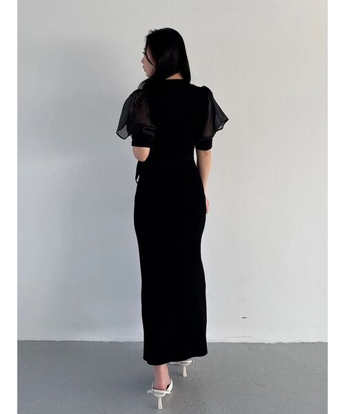 MERCURYDUO（マーキュリーデュオ）の「異素材スリーブリブマーメイドワンピース（ワンピース・レディース・アイボリー/ブラック/ブルー・SMALL/MEDIUM）」の12枚目の写真