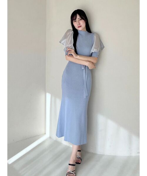 MERCURYDUO（マーキュリーデュオ）の「異素材スリーブリブマーメイドワンピース（ワンピース・レディース・アイボリー/ブラック/ブルー・SMALL/MEDIUM）」の17枚目の写真