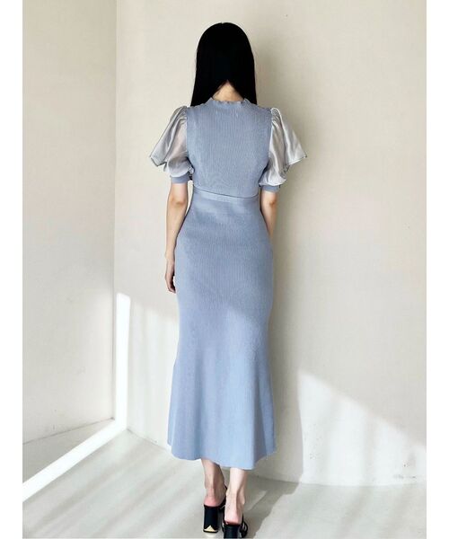 MERCURYDUO（マーキュリーデュオ）の「異素材スリーブリブマーメイドワンピース（ワンピース・レディース・アイボリー/ブラック/ブルー・SMALL/MEDIUM）」の19枚目の写真