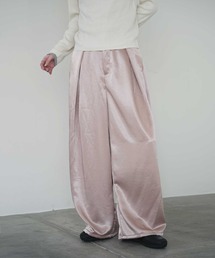 Bulue.（ブルー）の「【Bulue.】サテンタックワイドパンツ（スラックス）」