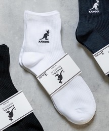 KANGOL（カンゴール）の「KANGOL カンゴール W's 3P クルー丈スクールリブソックス/ワンポイント刺繍靴下（ソックス/靴下）」