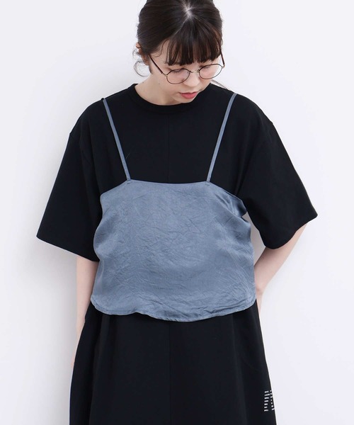 I am I in fact...(アイアムアイインファクト)の「_halfmoon bustier(キャミソール・レディース・ブラック/アイボリー/グレー・FREE)」の1枚目の写真