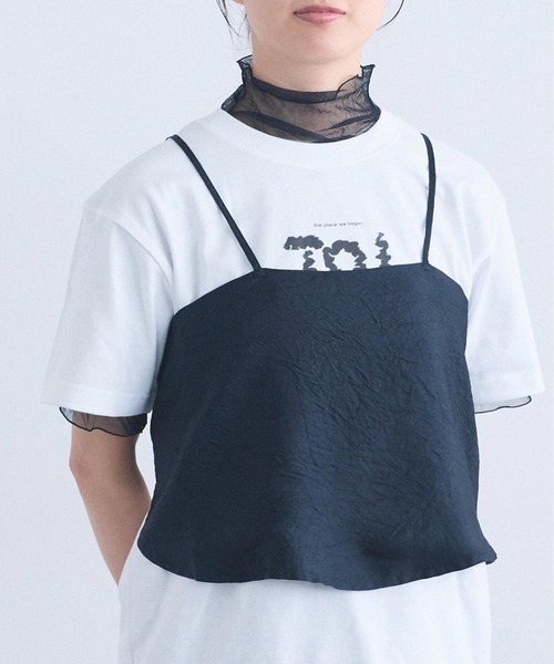 I am I in fact...(アイアムアイインファクト)の「_halfmoon bustier(キャミソール・レディース・ブラック/アイボリー/グレー・FREE)」の3枚目の写真