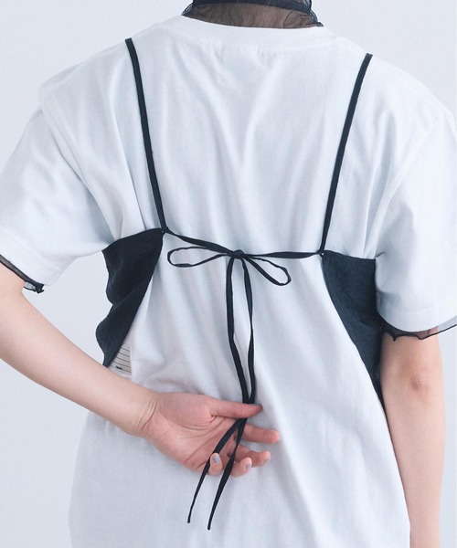 I am I in fact...(アイアムアイインファクト)の「_halfmoon bustier(キャミソール・レディース・ブラック/アイボリー/グレー・FREE)」の7枚目の写真