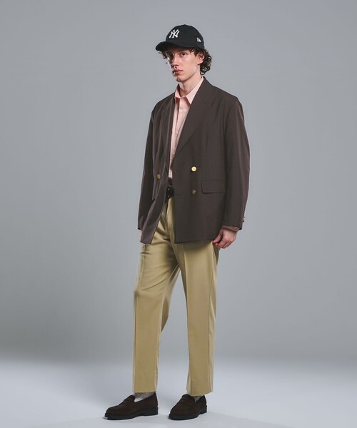 green label relaxing（グリーンレーベルリラクシング）の「TW オックス ダブル ブレザー ジャケット（テーラードジャケット・メンズ・ネイビー/ダークブラウン・M/L/XL/S）」の3枚目の写真