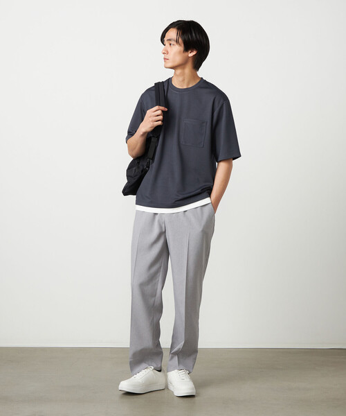 COMME CA ISM（コムサイズム）の「ライトウエイトポリエステル リラックスワイドテーパードパンツ（スラックス・メンズ・グレー/ベージュ/ブラック・LARGE/MEDIUM/SMALL）」の4枚目の写真