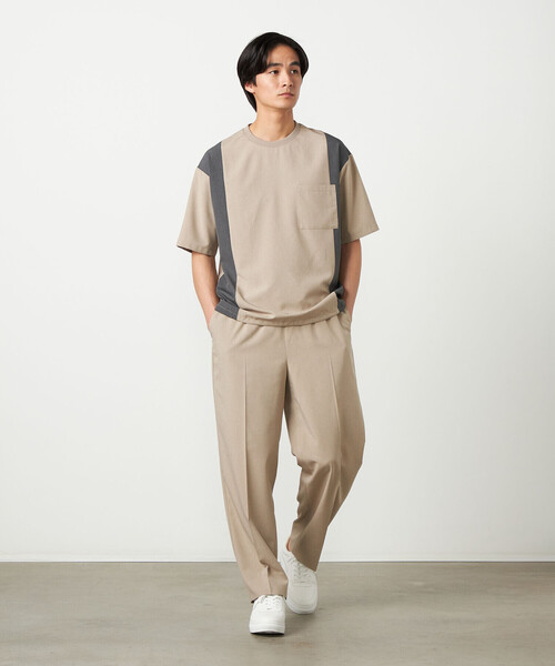 COMME CA ISM（コムサイズム）の「ライトウエイトポリエステル リラックスワイドテーパードパンツ（スラックス・メンズ・グレー/ベージュ/ブラック・LARGE/MEDIUM/SMALL）」の13枚目の写真